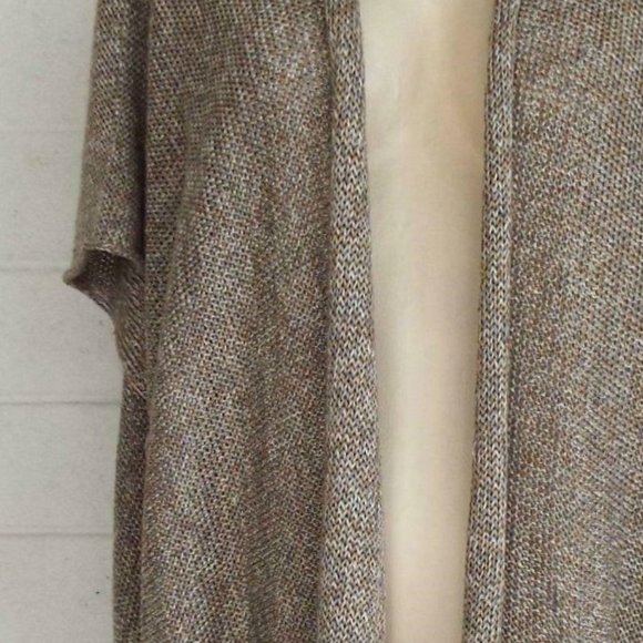 COPY - ESKANDAR 100% LINEN OPEN SWEATER CARDIGAN EARTHY - Picture 4 of 8